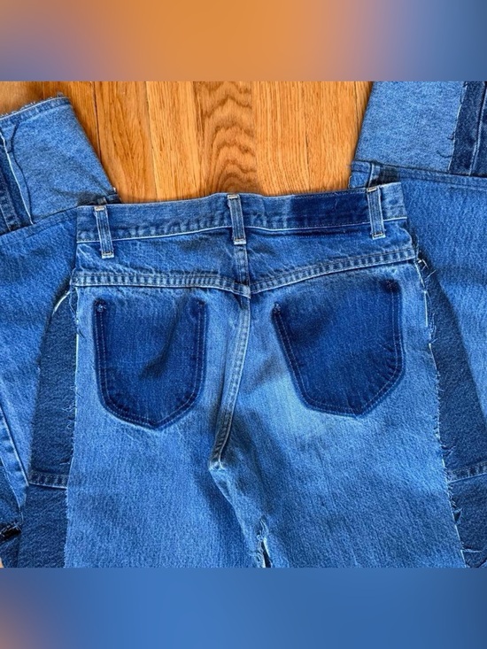 Lee Denim - Patchwork Two-Tone Blue Denim Jeans